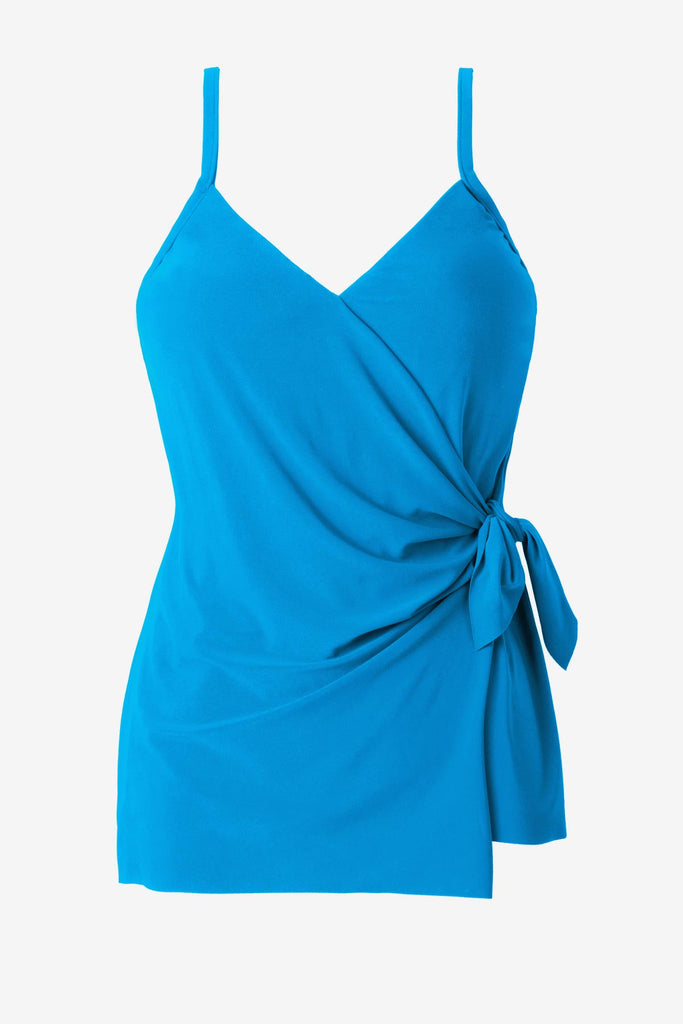 Light blue tankini top with side tie