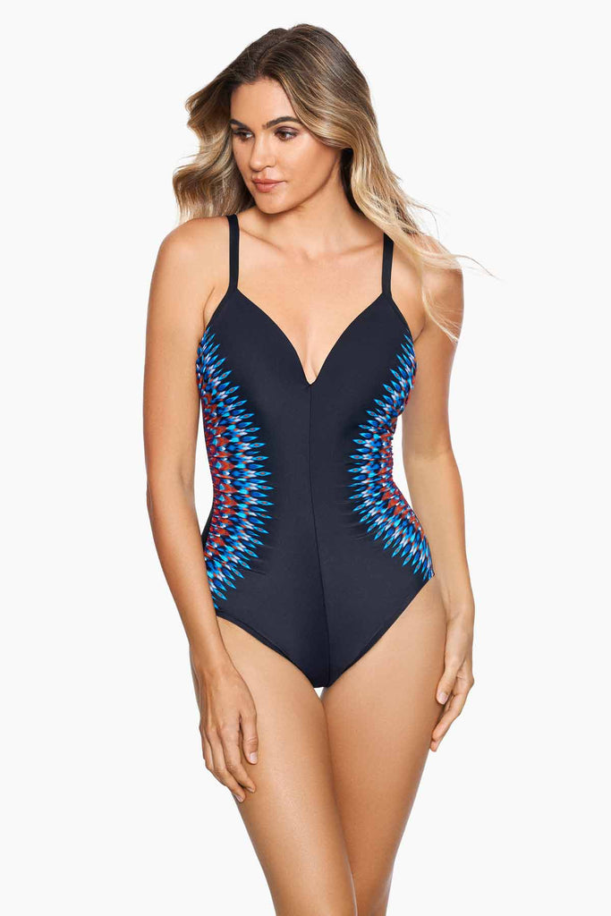 Woman wearing a Nepali one piece swim suit.