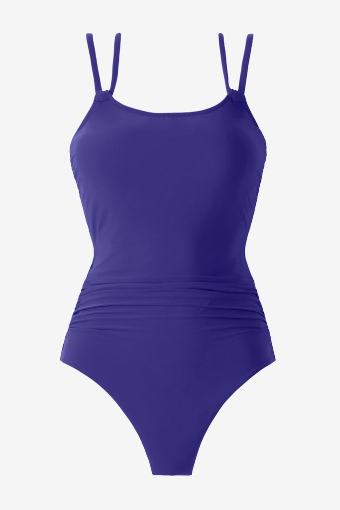 Passion purple one-piece swimsuit with double straps