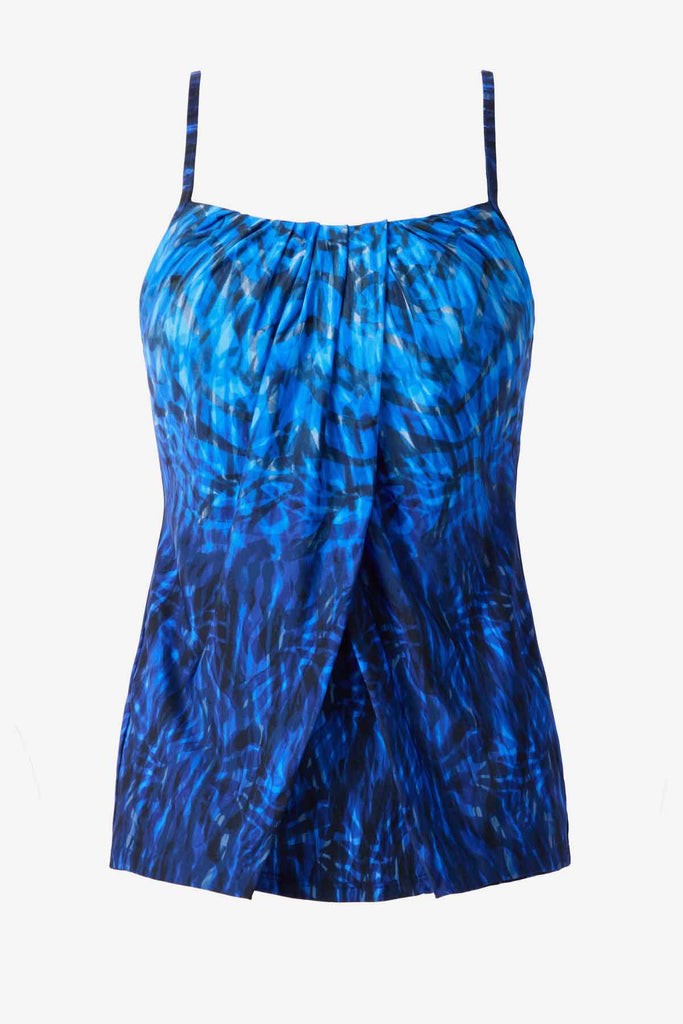 Black and blue tankini top with ombre effect