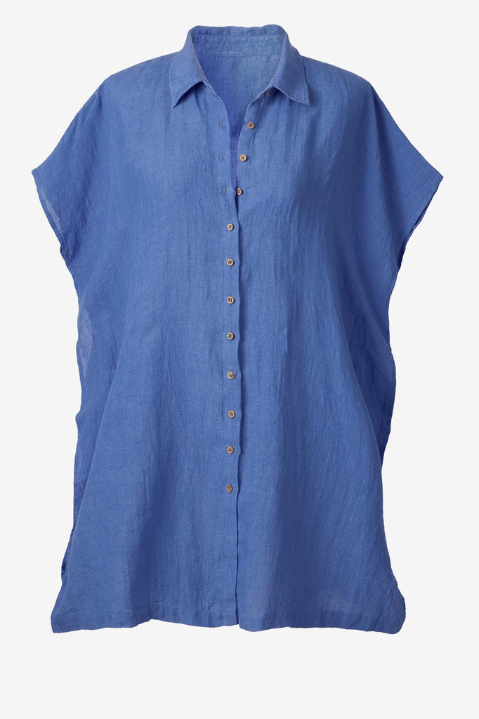 Blue oversized swim cover up