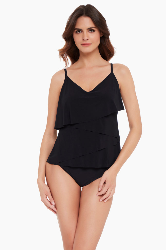 Woman wearing a chloe tankini top.