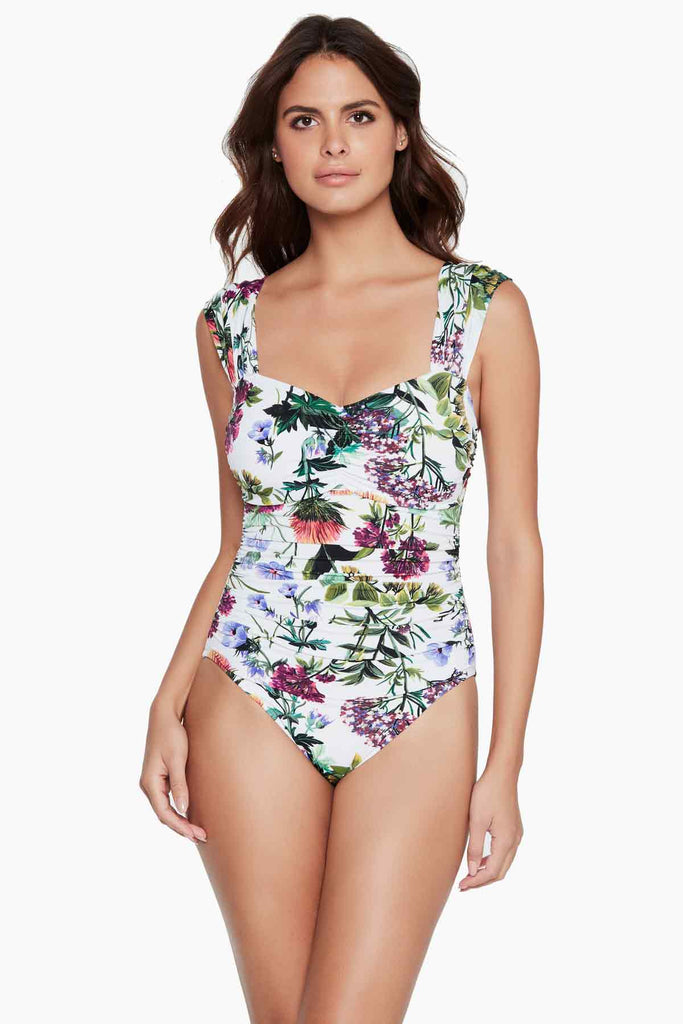 Modern Romance Natalie swimsuit in white floral print