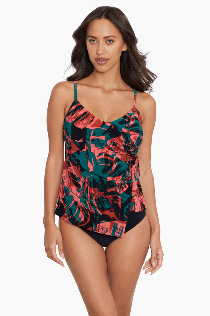 Woman in a magic suit swim dress.