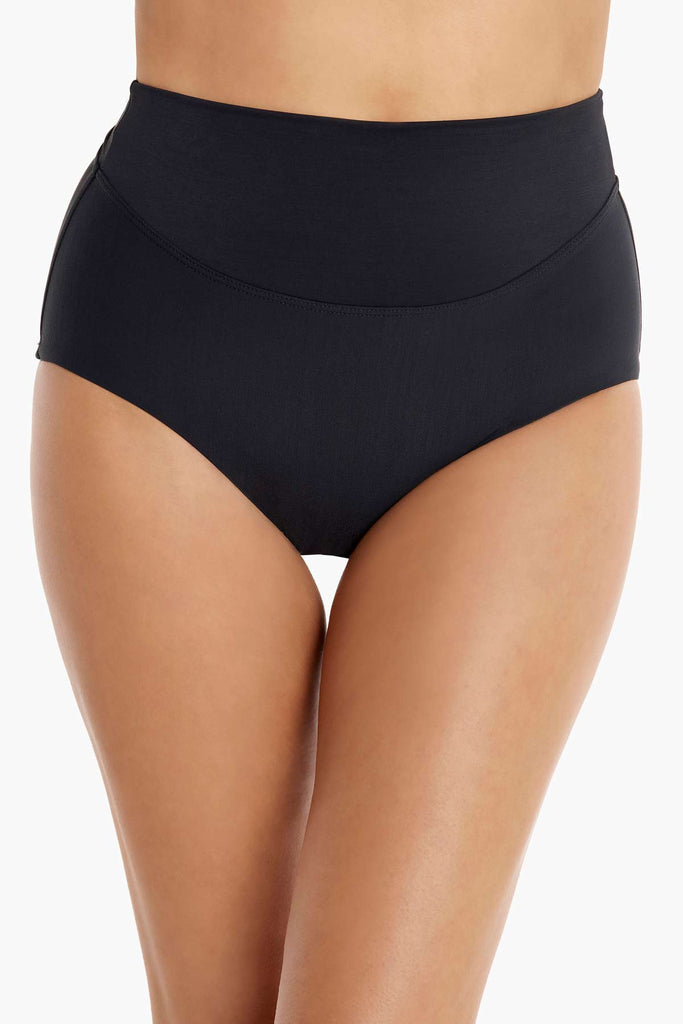 High waisted tummy control swim bottom.