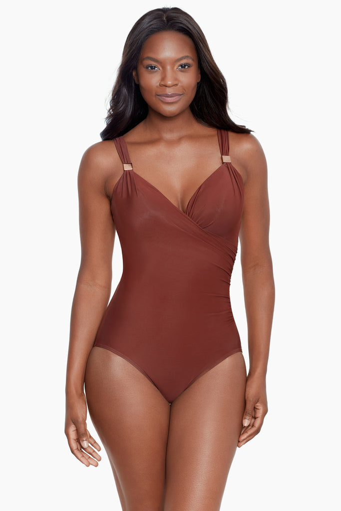 Woman in a stylish swimming costume.