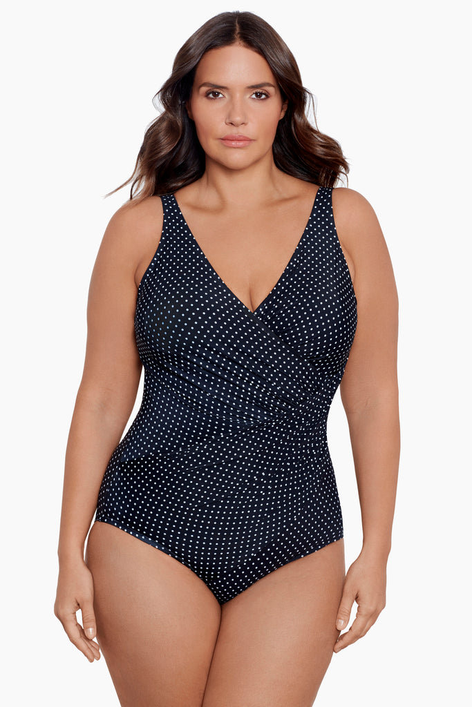 Miraclesuit Plus Size Pin Point Oceanus One Piece Swimsuit